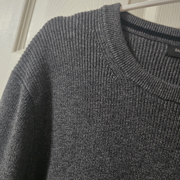 Banana Republic Supima Cotton Cable Knit Crewneck Sweater, Dark Gray, EUC! - Picture 6 of 11